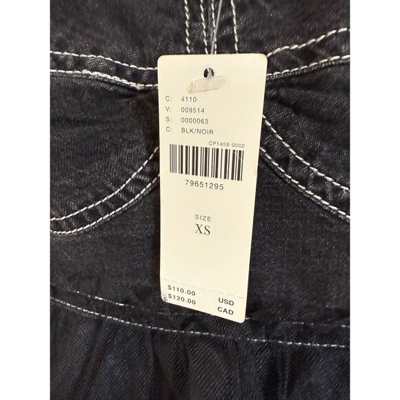 NWT Anthropologie Pilcro Sheer Tulle Babydoll Blouse Top Black Denim Corset XS - Picture 7 of 16